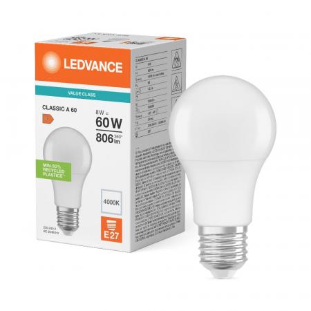Ledvance E27 LED Lampe Classic matt 8W wie 60W 4000K neutralweißes Licht - Performance Class