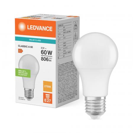 Ledvance E27 LED Lampe Classic matt 8W wie 60W 2700K warmweißes Licht - Performance Class