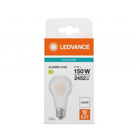 Helle Ledvance E27 CLASSIC Filament LED Lampe matt 17W wie 150W 4000K neutralweiß