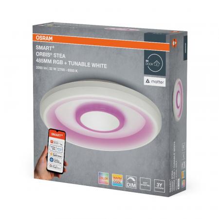 Osram SMART+ Matter WIFI Deckenlampe Orbis Stea 52 cm Deckenlampe RGB Farbwechsel + Tunable White