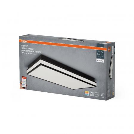 OSRAM SMART+ Matter over Wifi Magnet dekorative Deckenleuchte in Schwarz 60x30cm Tunable White