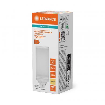 Ledvance DULUX LED T/E18 HF & AC MAINS V 7W 830 GX24Q-2  Kompaktlampe wie 18W 3000K - EVG