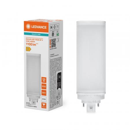 Ledvance DULUX LED T/E26 HF & AC MAINS V 10W 840 GX24Q-3  Kompaktlampe wie 26W 4000K neutralweißes Licht - EVG
