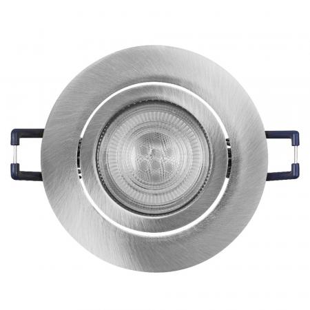 3er Set OSRAM GU10 3,7W LED Spot Set Recess Click Dim Satin Nickel 2700K IP20 Einbaustrahler -  Einbaudurchmesser 68mm, Einbautiefe 100mm