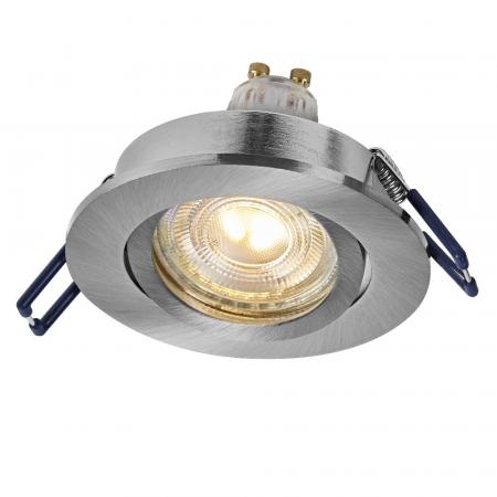 3er Set OSRAM GU10 3,7W LED Spot Set Recess Click Dim Satin Nickel 2700K IP20 Einbaustrahler -  Einbaudurchmesser 68mm, Einbautiefe 100mm