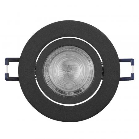 3er Set OSRAM GU10 4,5W LED Spot Set Recess Click Schwarz 2700K IP20 Einbaustrahler -  Einbaudurchmesser 68mm, Einbautiefe 100mm