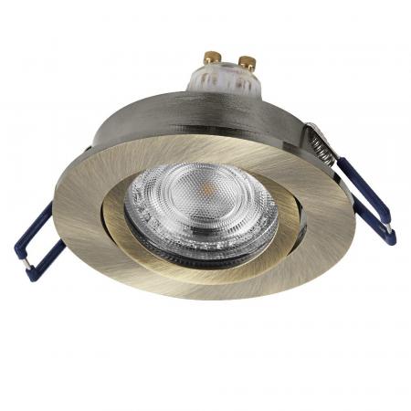 3er Set OSRAM GU10 4,5W LED Spot Set Recess Click Grünes Messing 2700K IP20 Einbaustrahler -  Einbaudurchmesser 68mm, Einbautiefe 100mm
