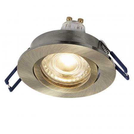 3er Set OSRAM GU10 4,5W LED Spot Set Recess Click Grünes Messing 2700K IP20 Einbaustrahler -  Einbaudurchmesser 68mm, Einbautiefe 100mm