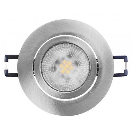 3er Set OSRAM GU10 6W LED Spot Set Recess Click Dim Satin Nickel 2700K IP20 Einbaustrahler -  Einbaudurchmesser 68mm, Einbautiefe 100mm