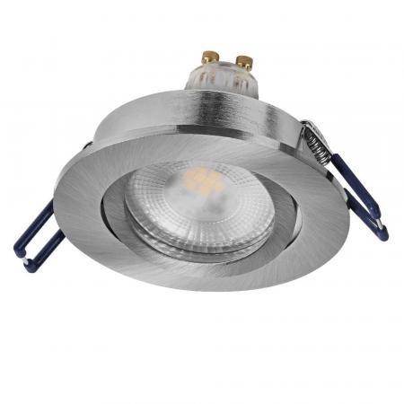 3er Set OSRAM GU10 6W LED Spot Set Recess Click Dim Satin Nickel 2700K IP20 Einbaustrahler -  Einbaudurchmesser 68mm, Einbautiefe 100mm