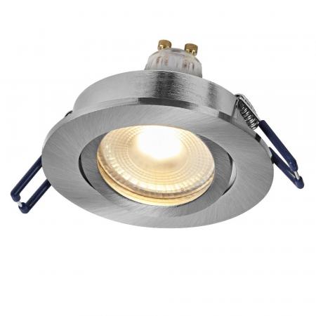 3er Set OSRAM GU10 6W LED Spot Set Recess Click Dim Satin Nickel 2700K IP20 Einbaustrahler -  Einbaudurchmesser 68mm, Einbautiefe 100mm