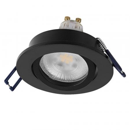 3er Set OSRAM GU10 6W LED Spot Set Recess Click Dim Schwarz 2700K IP20 Einbaustrahler -  Einbaudurchmesser 68mm, Einbautiefe 100mm