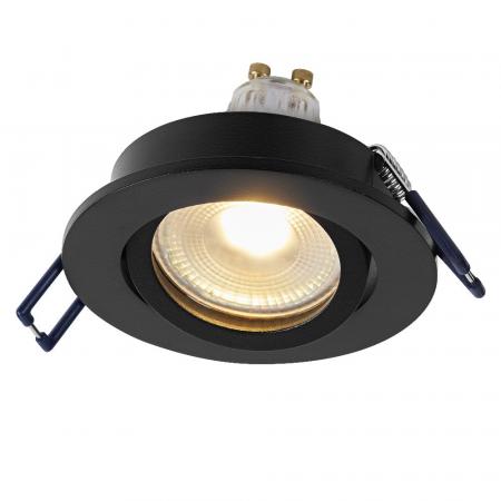 3er Set OSRAM GU10 6W LED Spot Set Recess Click Dim Schwarz 2700K IP20 Einbaustrahler -  Einbaudurchmesser 68mm, Einbautiefe 100mm