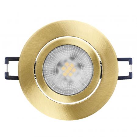 3er Set OSRAM GU10 6W LED Spot Set Recess Click Dim Satin Gold 2700K IP20 Einbaustrahler -  Einbaudurchmesser 68mm, Einbautiefe 100mm