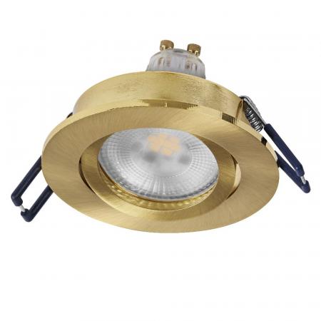 3er Set OSRAM GU10 6W LED Spot Set Recess Click Dim Satin Gold 2700K IP20 Einbaustrahler -  Einbaudurchmesser 68mm, Einbautiefe 100mm