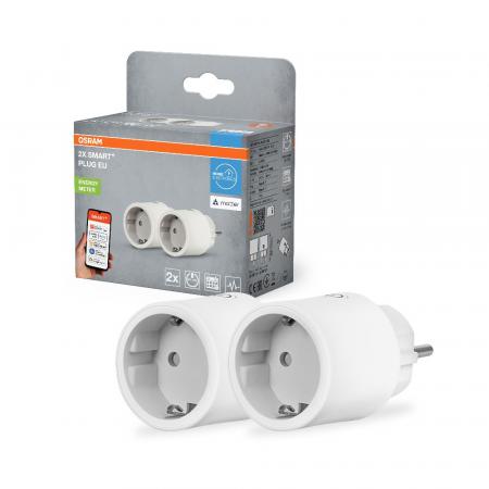 OSRAM SMART+ MATTER Plug EU White Dual Pack Smart Home Steckdose Energiezähler