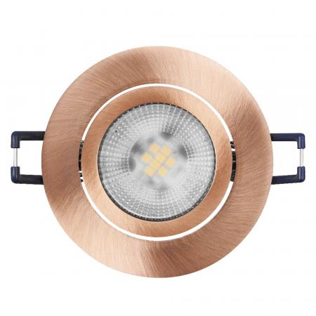 3er Set OSRAM GU10 6W LED Spot Set Recess Click Dim 3er Set Red Brass 2700K IP20 Einbaustrahler -  Einbaudurchmesser 68mm, Einbautiefe 100mm