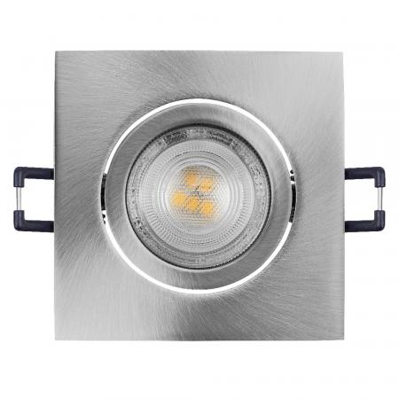 3er Set OSRAM GU10 4,5W LED Spot Set Recess Square Click Satin Nickel 2700K IP20 Einbaustrahler -  Einbaudurchmesser 68mm, Einbautiefe 100mm