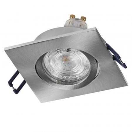3er Set OSRAM GU10 4,5W LED Spot Set Recess Square Click Satin Nickel 2700K IP20 Einbaustrahler -  Einbaudurchmesser 68mm, Einbautiefe 100mm