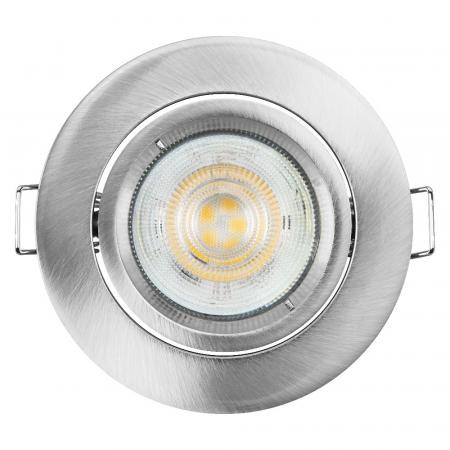 3er Set OSRAM GU10 LED Spot Set Recess Twistlock 2,6W Satin Nickel 2700K IP20 Einbaustrahler-  Einbaudurchmesser 75mm, Einbautiefe 100mm