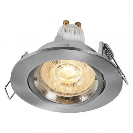 3er Set OSRAM GU10 LED Spot Set Recess Twistlock 2,6W Satin Nickel 2700K IP20 Einbaustrahler-  Einbaudurchmesser 75mm, Einbautiefe 100mm