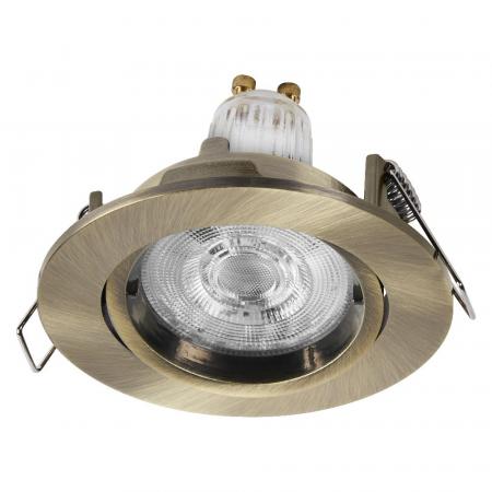 3er Set OSRAM GU10 LED Spot Set Recess Twistlock 2,6W 3er Set Grünes Messing 2700K IP20 Einbaustrahler - Einbaudurchmesser 75mm, Einbautiefe 100mm