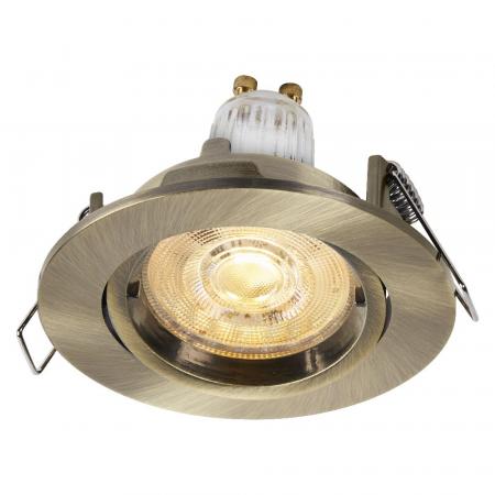 3er Set OSRAM GU10 LED Spot Set Recess Twistlock 2,6W 3er Set Grünes Messing 2700K IP20 Einbaustrahler - Einbaudurchmesser 75mm, Einbautiefe 100mm
