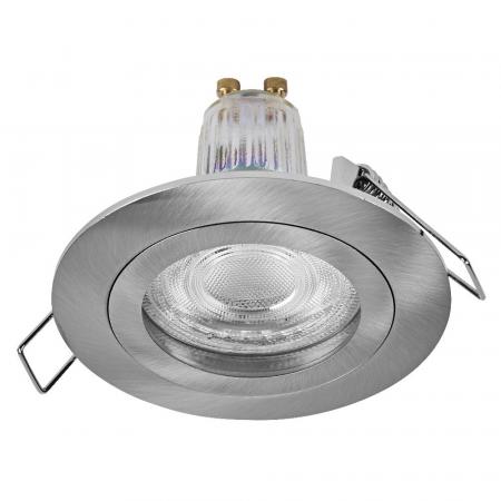 3er Set OSRAM GU10 4,5W LED Spot Set Recess Click Einbaustrahler Satin Nickel 2700K IP20 -  Einbaudurchmesser 60mm, Einbautiefe 100mm