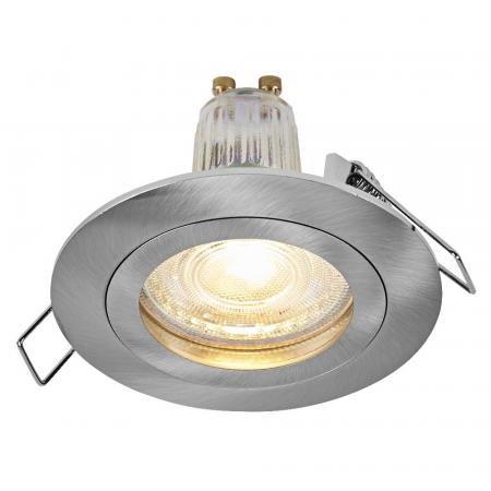 3er Set OSRAM GU10 4,5W LED Spot Set Recess Click Einbaustrahler Satin Nickel 2700K IP20 -  Einbaudurchmesser 60mm, Einbautiefe 100mm