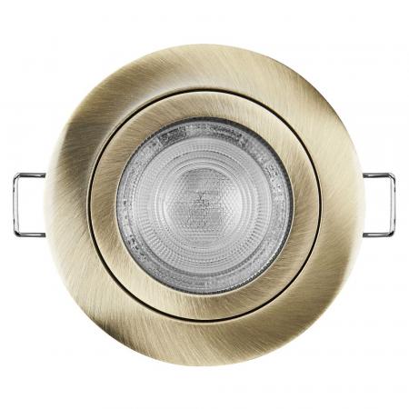 3er Set OSRAM GU10 4,5W LED Spot Set Recess Click Set Messing 2700K IP20 -  Einbaudurchmesser 60mm, Einbautiefe 100mm
