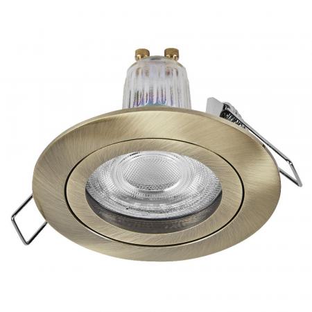 3er Set OSRAM GU10 4,5W LED Spot Set Recess Click Set Messing 2700K IP20 -  Einbaudurchmesser 60mm, Einbautiefe 100mm