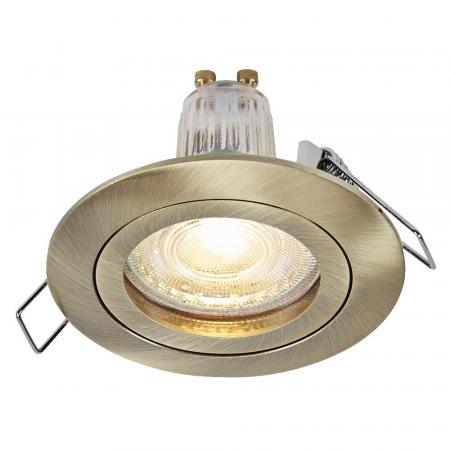 3er Set OSRAM GU10 4,5W LED Spot Set Recess Click Set Messing 2700K IP20 -  Einbaudurchmesser 60mm, Einbautiefe 100mm