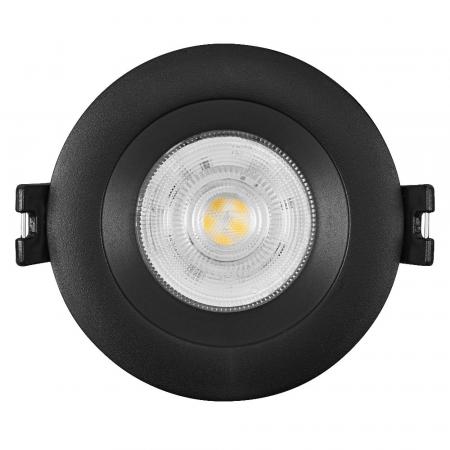 5er Set OSRAM GU10 2,6W LED Spot Set Recess Einbaustrahler Schwarz 2700K IP20 -  Einbaudurchmesser 68mm, Einbautiefe 115mm