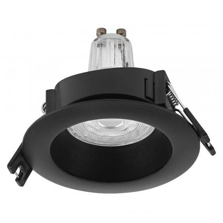 5er Set OSRAM GU10 2,6W LED Spot Set Recess Einbaustrahler Schwarz 2700K IP20 -  Einbaudurchmesser 68mm, Einbautiefe 115mm