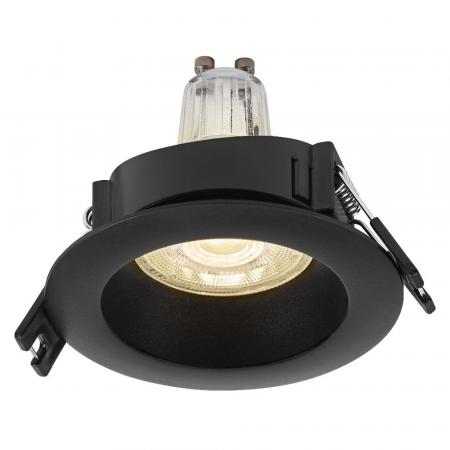 5er Set OSRAM GU10 2,6W LED Spot Set Recess Einbaustrahler Schwarz 2700K IP20 -  Einbaudurchmesser 68mm, Einbautiefe 115mm