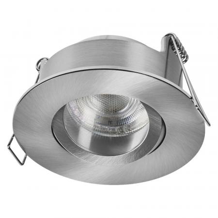 3er Set OSRAM LED Spot Recess GU10 IP65 Press 4.5W 840 Satin Nickel Einbaustrahler IP65 - Einbaudurchmesser 68mm, Einbautiefe 115mm
