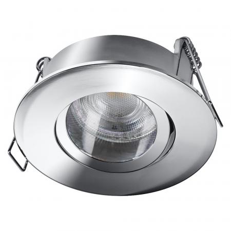 3er Set OSRAM LED Spot Recess GU10 IP65 Press 4,5W 4000K Chrom Einbaustrahler IP65 - Einbaudurchmesser 68mm, Einbautiefe 115mm