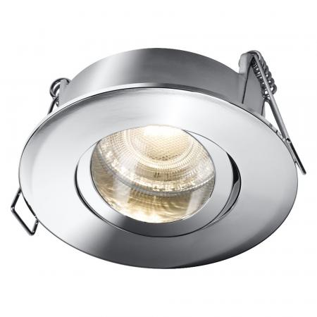3er Set OSRAM LED Spot Recess GU10 IP65 Press 4,5W 4000K Chrom Einbaustrahler IP65 - Einbaudurchmesser 68mm, Einbautiefe 115mm