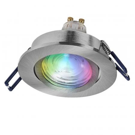 OSRAM SMART+ MATTER LED Spot Recess GU10 Adjustable 4,7W RGBW Satin Nickel IP20 Einbaustrahler - Einbaudurchmesser 68mm, Einbautiefe 100mm