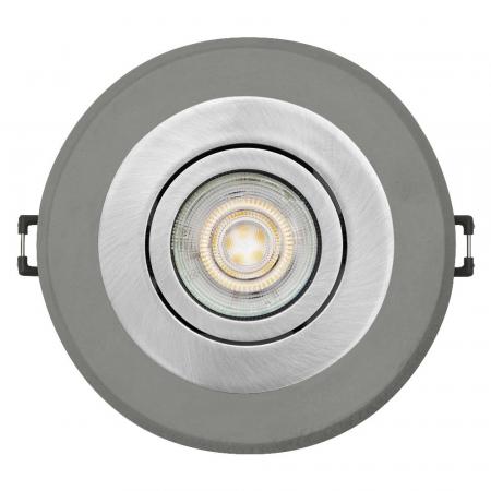 OSRAM Concrete Spot GU10 Bright 4,5W Satin Nickel Einbaustrahler IP20 - Einbaudurchmesser 68mm, Einbautiefe 115mm