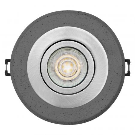 OSRAM Concrete Spot GU10 Dark 4,5W Satin Nickel Einbaustrahler IP20 - Einbaudurchmesser 68mm, Einbautiefe 115mm
