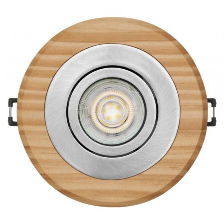 OSRAM Wood Spot GU10 Bright 4,5W Satin Nickel Einbaustrahler IP20 - Einbaudurchmesser 68mm, Einbautiefe 115mm
