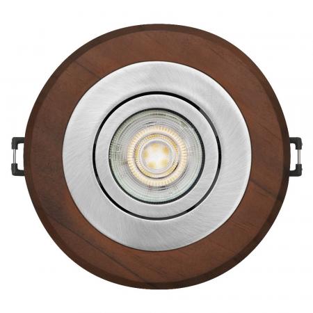 OSRAM Wood Spot GU10 Dark 4,5W Satin Nickel Einbaustrahler IP20  - Einbaudurchmesser 68mm, Einbautiefe 115mm