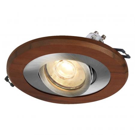 OSRAM Wood Spot GU10 Dark 4,5W Satin Nickel Einbaustrahler IP20  - Einbaudurchmesser 68mm, Einbautiefe 115mm