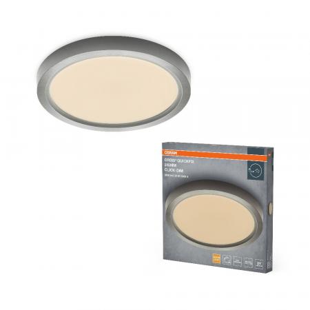 OSRAM ORBIS QUICKFIX ROUND DECKENLAMPE 245mm 20W CLICK DIM 830 SILBER