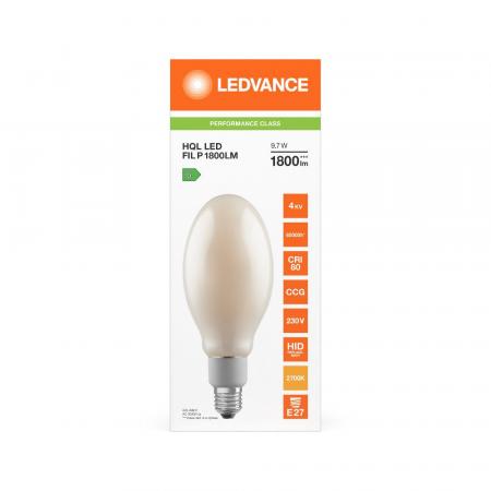 Ledvance E27 LED Straßenlampe HQL 1800lm 9,7W wie 50W 827 2700K warmweiß IP65
