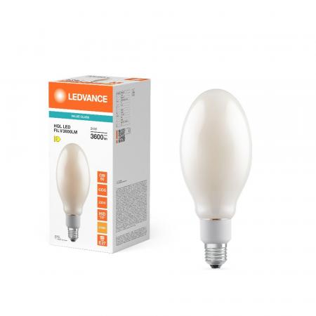 Ledvance E27 HQL LED FIL Straßenlampe 3600lm 24W wie 80W 827 2700K IP65 warmweißes Licht insektenfreundlich