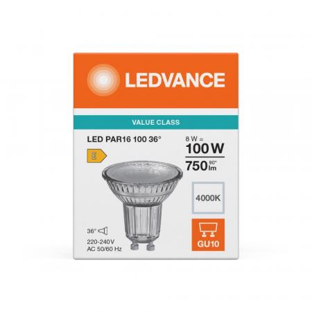 Ledvance GU10 PAR16 Reflektor 36°-Ausstrahlwinkel 8W wie 100W leistungsstarker neutralweißer Strahler 4000K