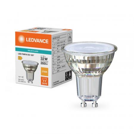 Ledvance GU10 PAR16 LED Spot 120° 3.1W wie 32W 2700K warmweißes Licht