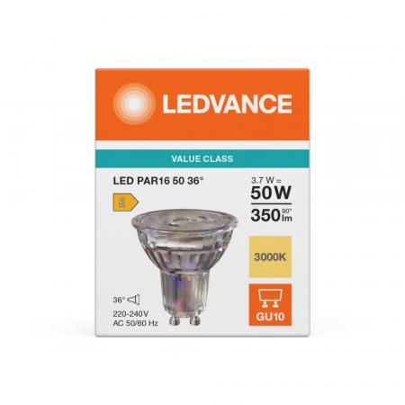 Ledvance GU10 PAR16 LED Spot 36° 3,7W wie 50W 3000K warmweißes Licht
